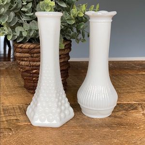 White vintage vases